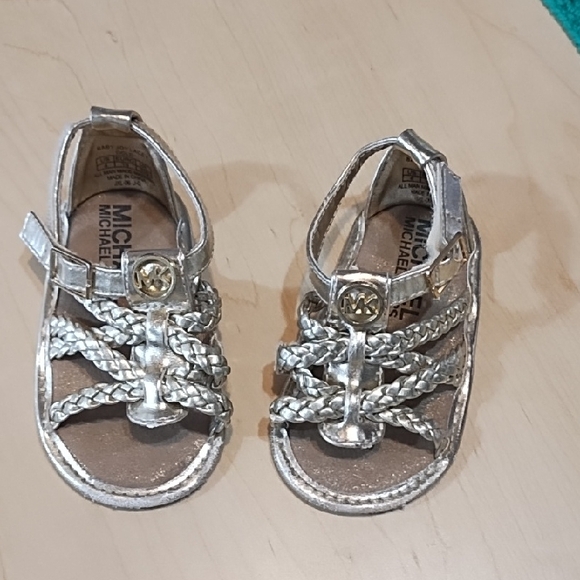 Michael Kors Other - Michael Kors Metallic Silver Kids Sandals VGC And So Cute. Toddler 4.